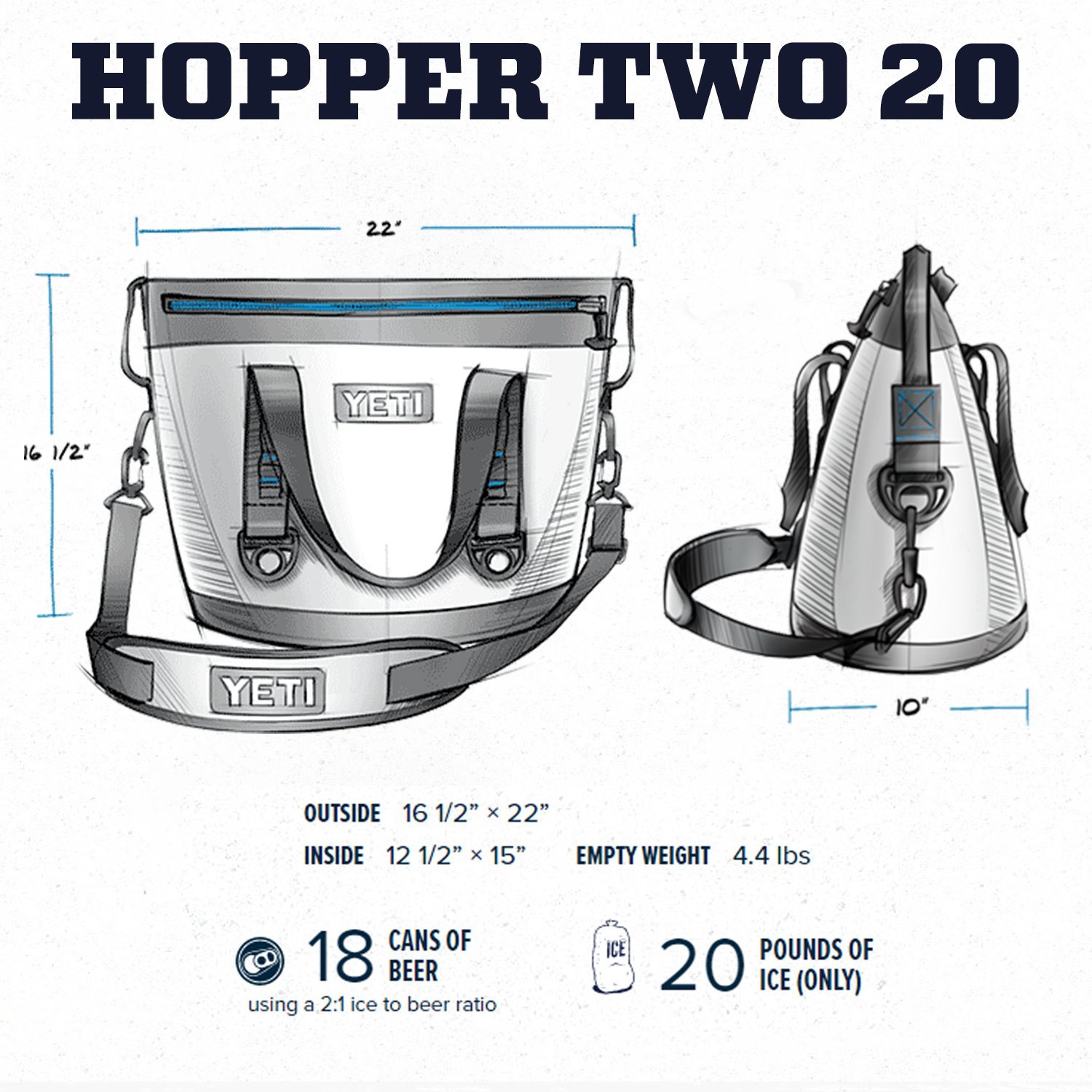 yeti hooper two cooler dimensions - Geartacular